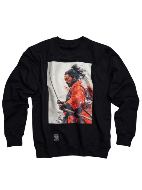 Bluza wędkarska z nadrukiem samuraja prezentująca pełny wzór inspirowany motywem wojownika z wędką.